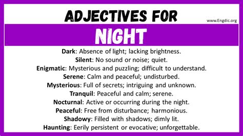 description of a city at night|ways to describe the night.